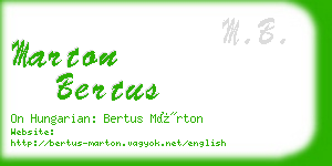 marton bertus business card